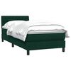 vidaXL Boxspringbett mit Matratze Dunkelgr&uuml;n 90x210 cm Samt