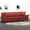 vidaXL 3-Sitzer-Sofa mit Kissen Weinrot 180 cm Kunstleder