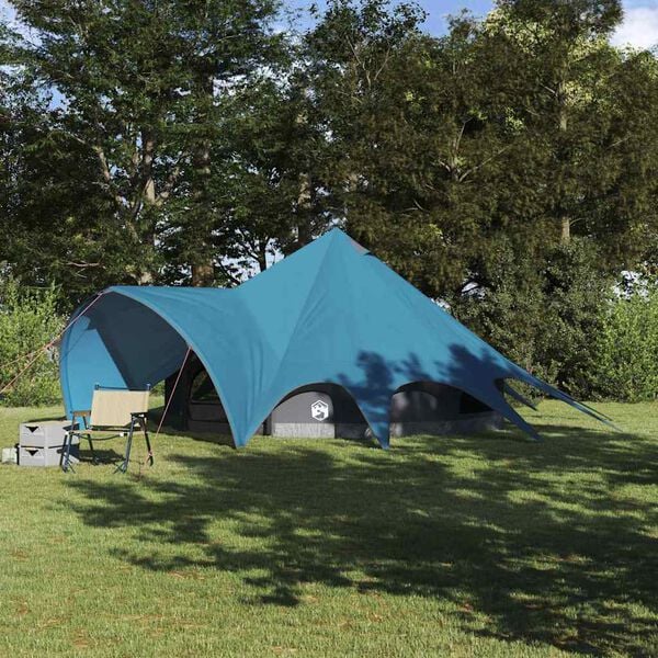 vidaXL Teepee Zelt mit Dach Blau und Grau 600 x 600 x 347 cm