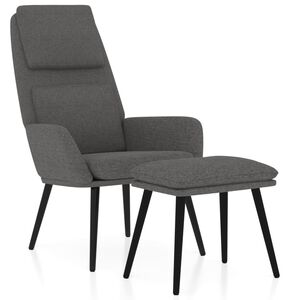 vidaXL Relaxsessel mit Hocker Hellgrau Stoff