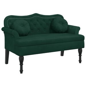 vidaXL Bank mit Kissen Dunkelgr&uuml;n 120,5 x 65 x 75 cm Samt