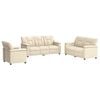 vidaXL Sofa-Set 3 pcs Creme Kunstleder