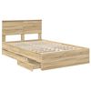 vidaXL Bettrahmen Sonoma-Eiche 135 x 190 cm Ingenieurs Holz