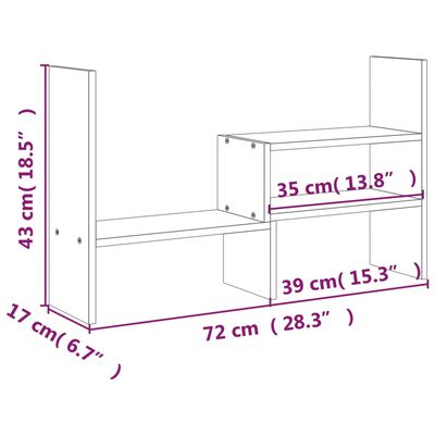 vidaXL Monitorständer Schwarz (39-72)x17x43 cm Massivholz Kiefer