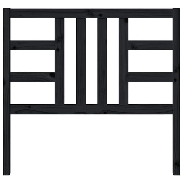 vidaXL Kopfteil Schwarz 106x4x100 cm Massivholz Kiefer