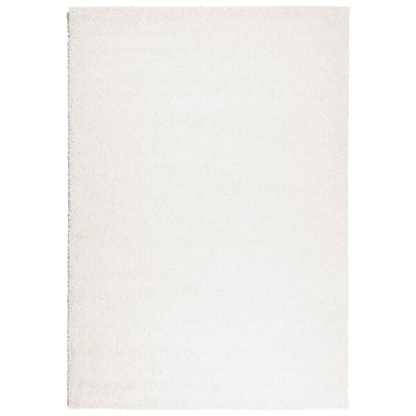 vidaXL Teppich Shaggy Hochflor Modern Creme 140x200 cm