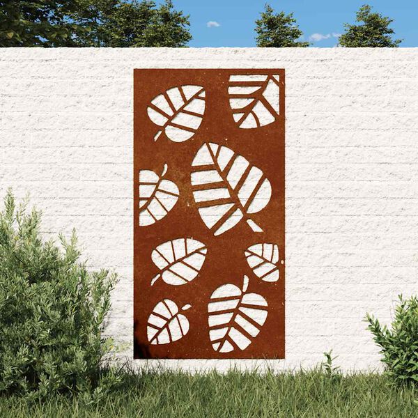 vidaXL Garten-Wanddeko 105x55 cm Cortenstahl Blatt-Design