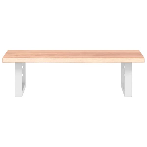 vidaXL Waschtischplatte mit Halterung Stahl und Massivholz Eiche