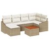 vidaXL Gartensofa-set mit Kissen 7 pcs Beige Poly-Rattan