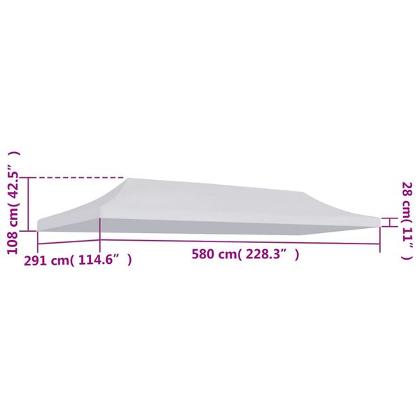 vidaXL Partyzeltdach 3x6 m Wei&szlig;