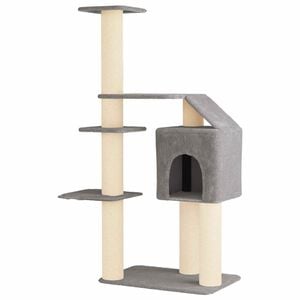 vidaXL Katzennbaum mit Sisal-Kratzs&auml;ulen Hellgrau 183 cm