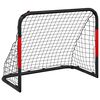 vidaXL Fu&szlig;balltor mit Netz Rot und Schwarz 90x48x71 cm Stahl