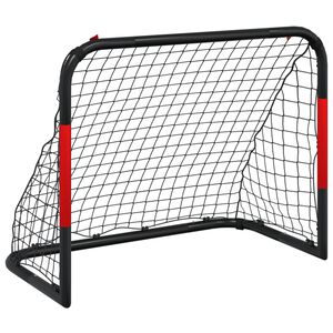 vidaXL Fu&szlig;balltor mit Netz Rot und Schwarz 90x48x71 cm Stahl