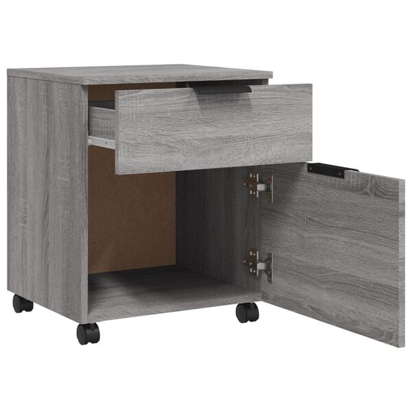 vidaXL Mobiler Aktenschrank mit Rollen Grau Sonoma 45x38x54 cm