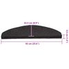 vidaXL Stufenmatten Selbstklebend 30 Stk. Schwarz 65x22,5x3,5 cm