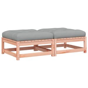 vidaXL Gartenhocker mit Kissen 2 Stk. Massivholz Douglasie