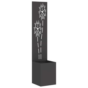vidaXL Garten Sichtschutz-Leinwand Floral Schwarz 32 x 140 cm
