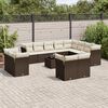 vidaXL 13-tlg. Garten-Sofagarnitur mit Kissen Braun Poly Rattan