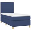 vidaXL Boxspringbett mit Matratze & LED Blau 90x200 cm Stoff