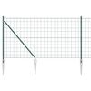 vidaXL Euro-Zaun mit Stacheln 25 x 1,2 m PVC-beschichteter Stahl Gr&uuml;n