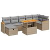 vidaXL 5-tlg. Garten-Sofagarnitur mit Kissen Beige Poly Rattan