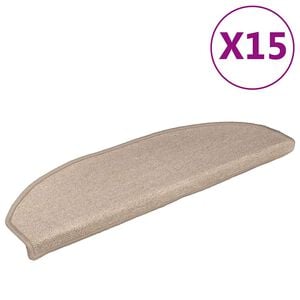 vidaXL Stufenmatten 15 Stk. 56x17x3 cm Taupe Halbrund