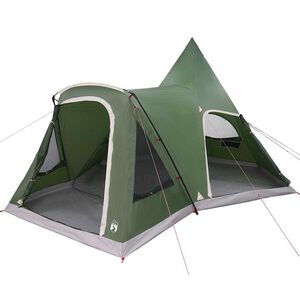 vidaXL Teepee Zelt f&uuml;r 5 Personen mit Dach Gr&uuml;n 545 x 450 x 295 cm