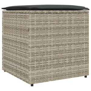 vidaXL Kissenbox mit Speicher Hellgrau 50 x 50 x 50 cm Poly-Rattan
