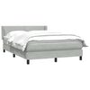 vidaXL Boxspringbett mit Matratze Hellgrau 140x210 cm Samt