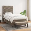 vidaXL Boxspringbett mit Matratze Taupe 100x200 cm Stoff