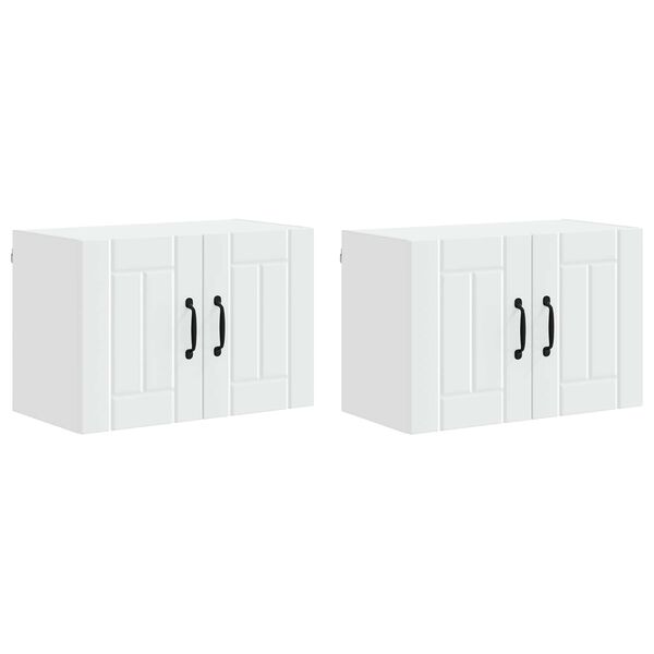 vidaXL K&uuml;chenschrank 2 pcs Wei&szlig; 60 x 31 x 40 cm Holzwerkstoff