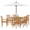 vidaXL Garten Essgruppe 7 pcs Braun Massivholz Teak