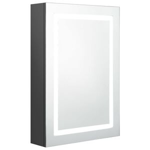 vidaXL LED-Spiegelschrank fürs Bad Grau 50x13x70 cm
