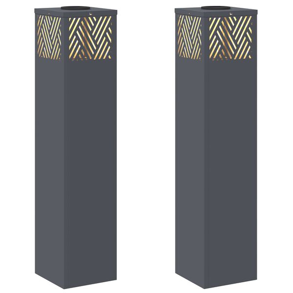 vidaXL Solar LED Weg Licht 2 pcs Anthrazit Kalt gewalzter Stahl