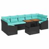 vidaXL Garten Essgruppe mit Kissen 8 pcs Schwarz und Teal