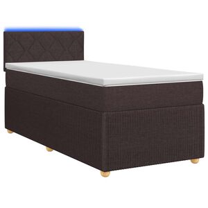 vidaXL Boxspringbett mit Matratze Dunkelbraun 80 x 200 cm Stoff
