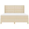 vidaXL Boxspringbett mit Matratze Creme 200 x 180 cm Stoff