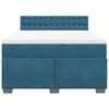 vidaXL Boxspringbett mit Matratze Blau 160x200 cm Samt