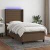vidaXL Boxspringbett mit Matratze & LED Dunkelbraun 80x200 cm Stoff