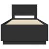vidaXL Bettrahmen mit Kopfteil Schwarz 90 x 200 cm Holzwerkstoff