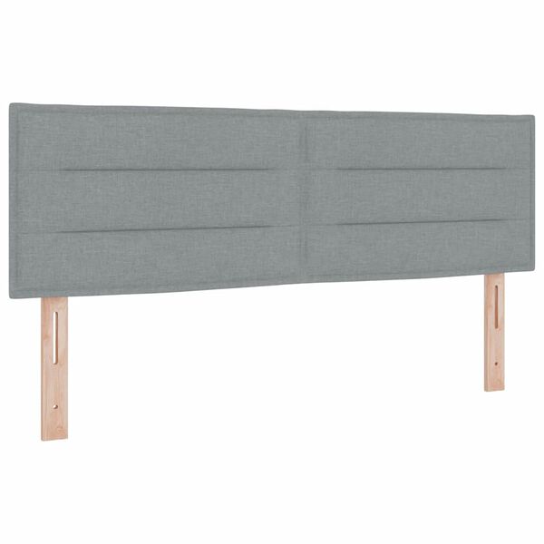 vidaXL Boxspringbett mit Matratze Hellgrau 140 x 190 cm Stoff