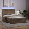 vidaXL Ottoman-Bett mit Matratze & LEDs 140x190cm Kunstleder