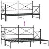 vidaXL Tagesbett Ausziehbar ohne Matratze Schwarz 90x200 cm Stahl