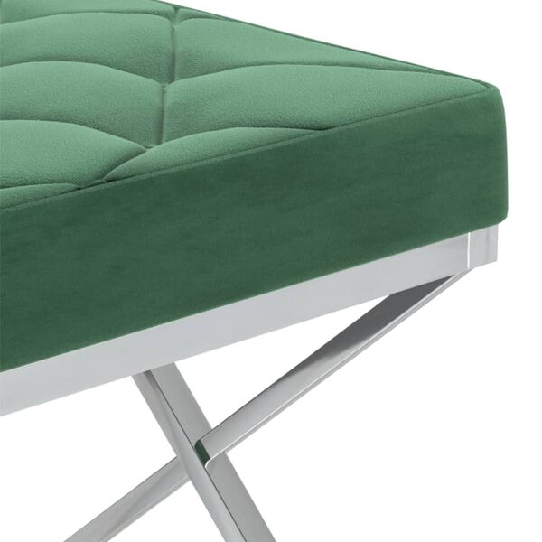 vidaXL Bank 97 cm Dunkelgr&uuml;n Samt und Edelstahl