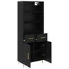 vidaXL Highboard Schwarz Eichen-Optik 69,5 x 34 x 180 cm Holzwerkstoff
