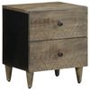 vidaXL Nachttische 2 St&uuml;ck Hellgrau 40x33x46 cm Massivholz Mango