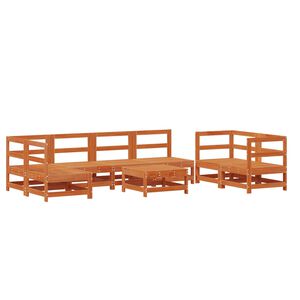 vidaXL Garten-Lounge-Set 8 pcs Wachsbraun Massives Kiefernholz