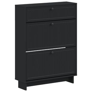 vidaXL Schuhschrank EDE 78 x 24 x 103 cm Holzwerkstoff Schwarz