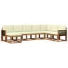vidaXL Outdoor-Sofagarnitur 8 pcs Natur und Creme Massivholz Akazie