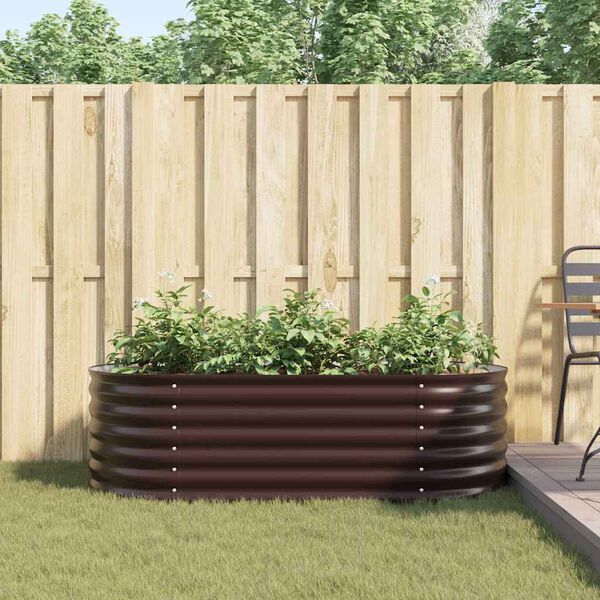 vidaXL Garten-Hochbeet Braun 160 x 80 x 44 cm Stahl